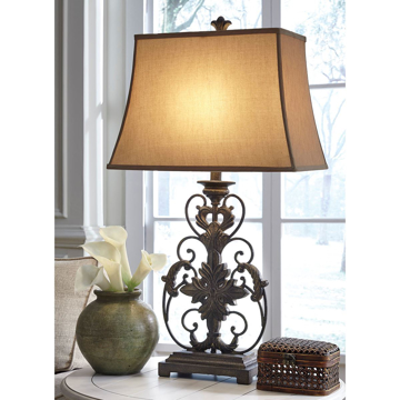 Picture of Sallee Gold Crackle Traditional Metal Table Lamp