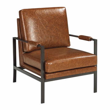 Picture of Brown Faux Leather Accent Chair