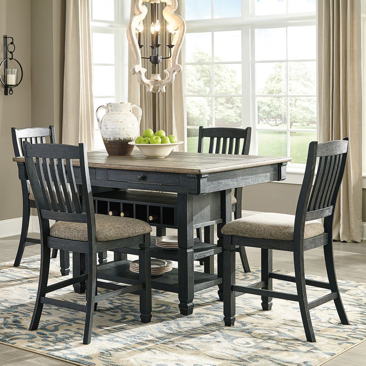 Antiquity Gray 5 Piece Hightop Dining Set | Lifestyle Furniture by 
