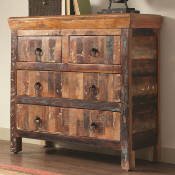 Picture of Reclaimed Wood Accent Cabinet With 4 Drawers