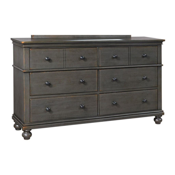 Picture of Oxford 6 Drawer Double Dresser In Peppercorn