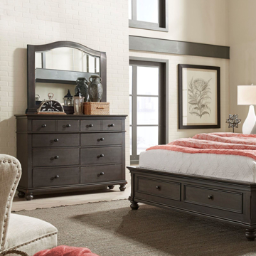 Picture of Oxford 6 Drawer Double Dresser In Peppercorn