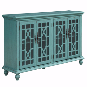 Picture of Bayberry Teal 4 Door Media Credenza