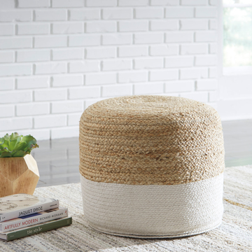 Picture of SWEED VALLEY WHITE/TAN  POUF