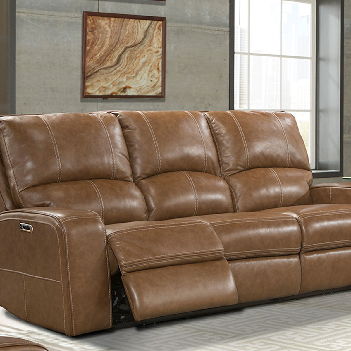 Picture of TAYLOR LTHR SOFA W/PHR
