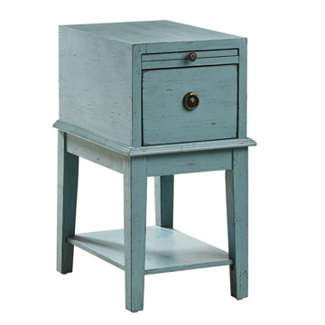 Picture of BLUE WEATHERED CHAIRSIDE CHEST