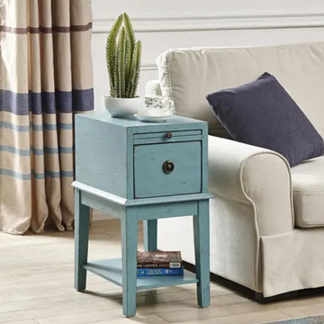 Picture of BLUE WEATHERED CHAIRSIDE CHEST