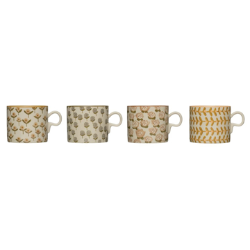 Picture of STONEWARE MUG WITH FLORAL PRINT