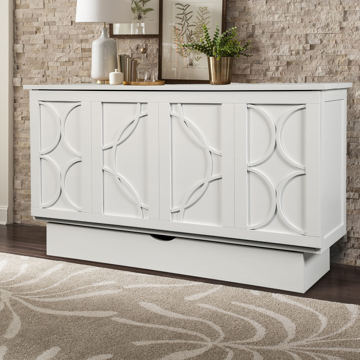 Picture of BRUSSELS QUEEN WHITE CREDENZA CABINET BED