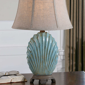 Picture of TURQ SEASHELL ACCENT T.LAMP