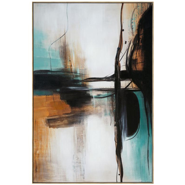 Picture of BRUNONIA TEAL/ORG ABSTRACT ART