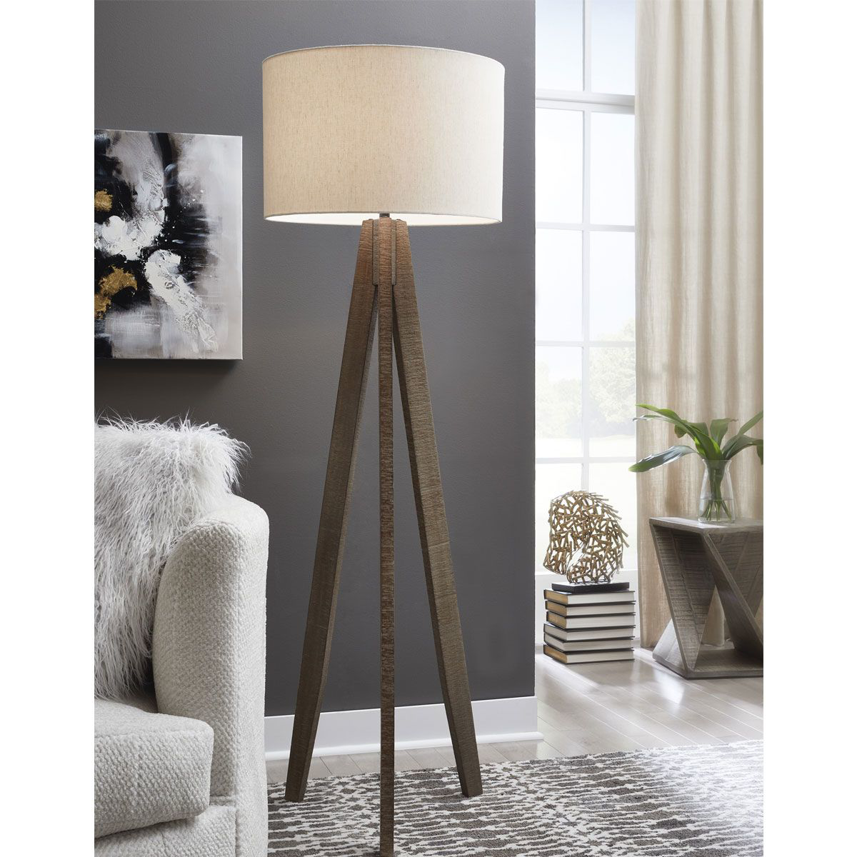 Picture of DALLSON GRY/BRN FLOOR LAMP