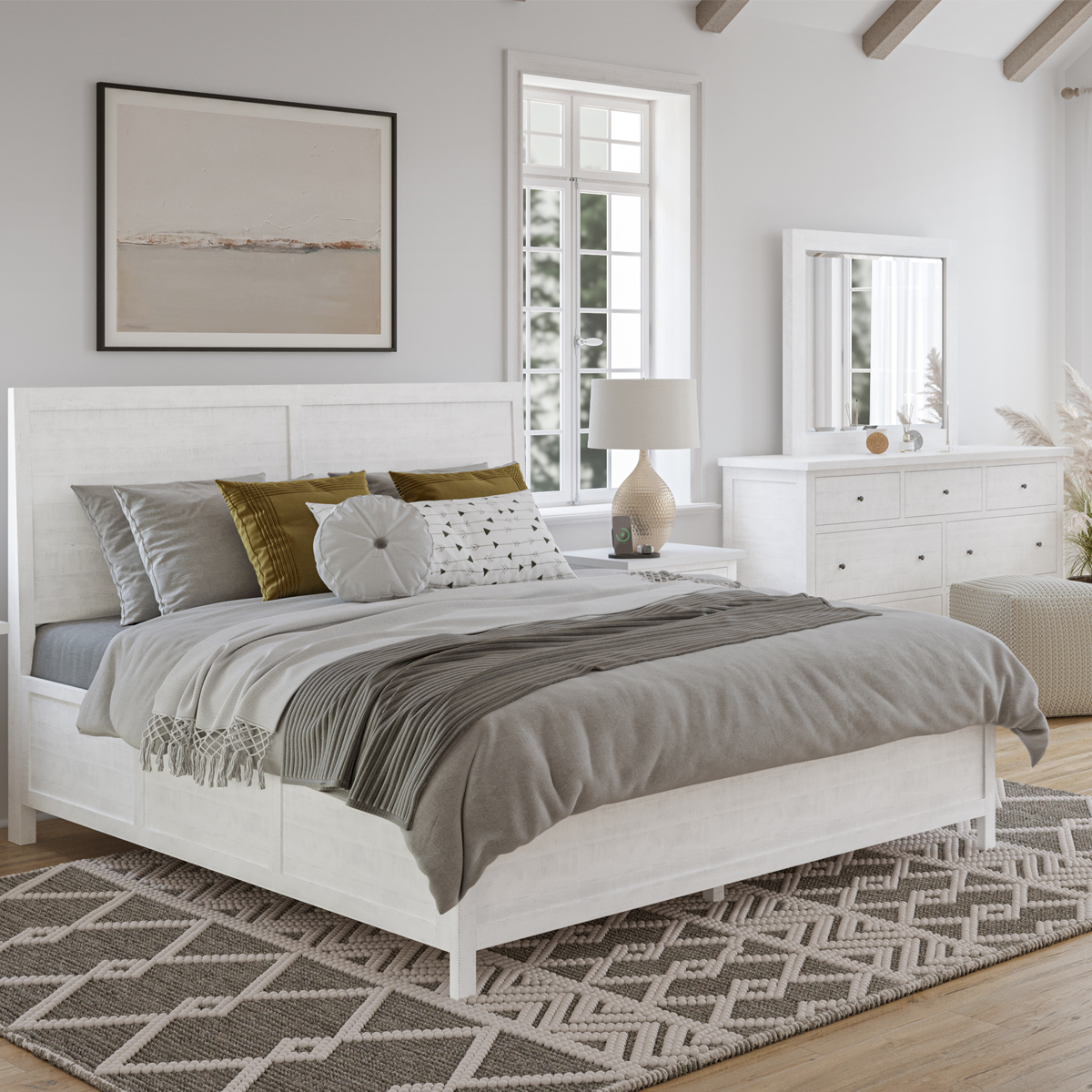 Picture of MAXTON IVORY KING PANEL BED