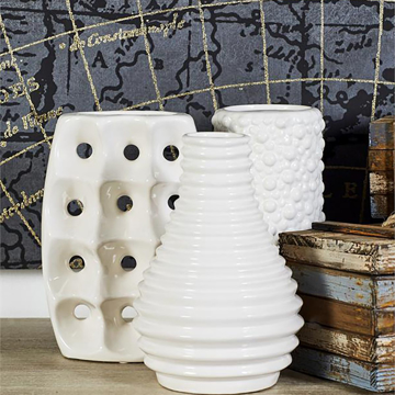 Picture of S/3 CERAMIC WHT VASES