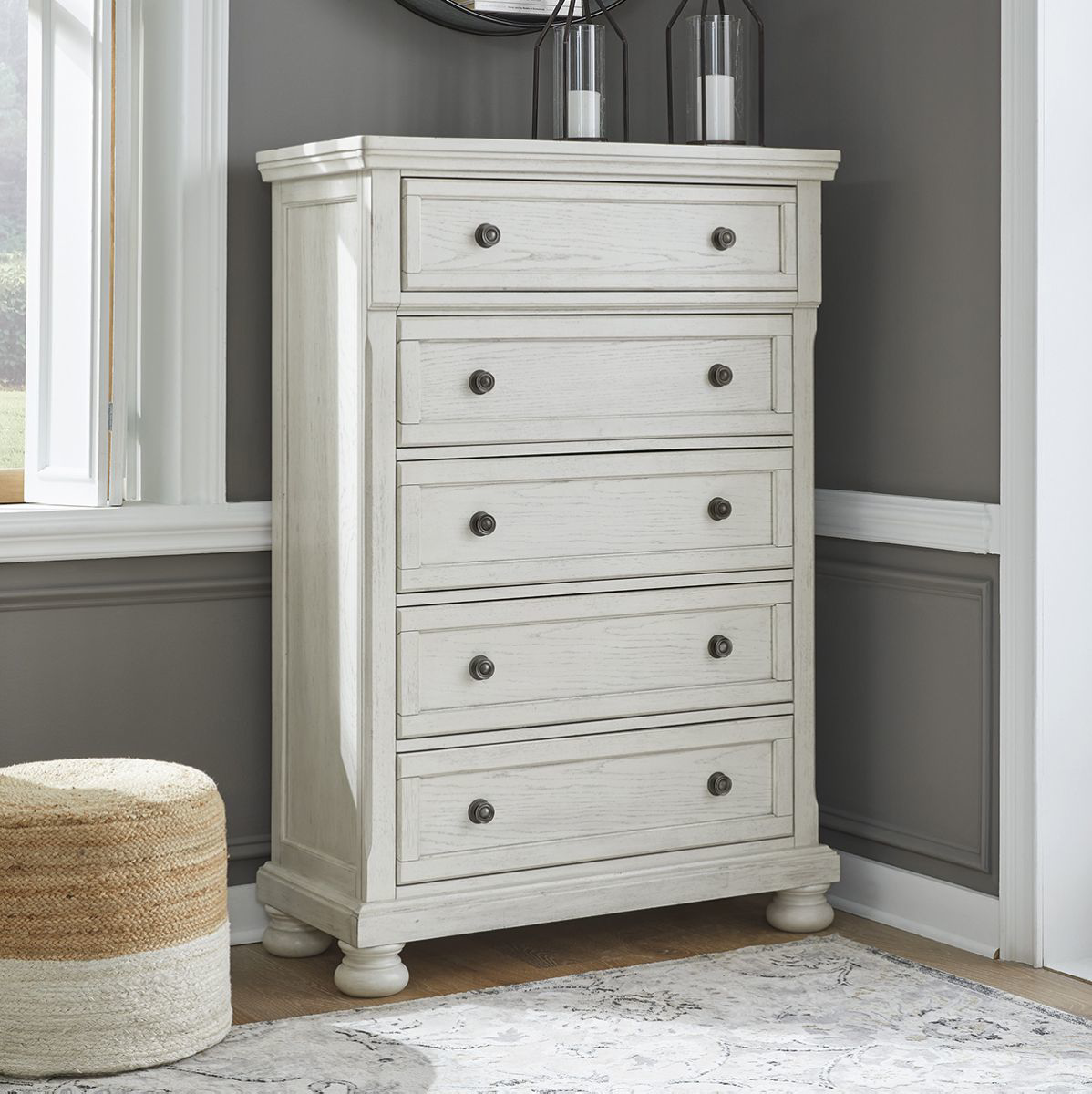 Picture of KENLEY WHT 5 DRAWER CHEST