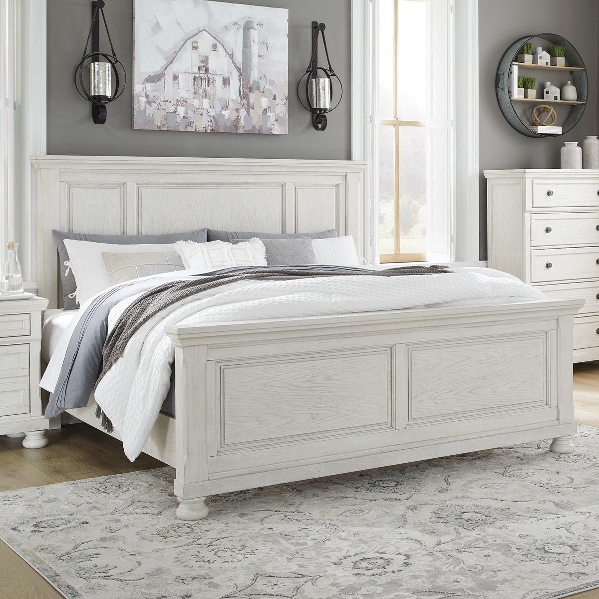 Picture of KENLEY WHITE QUEEN PANEL BED