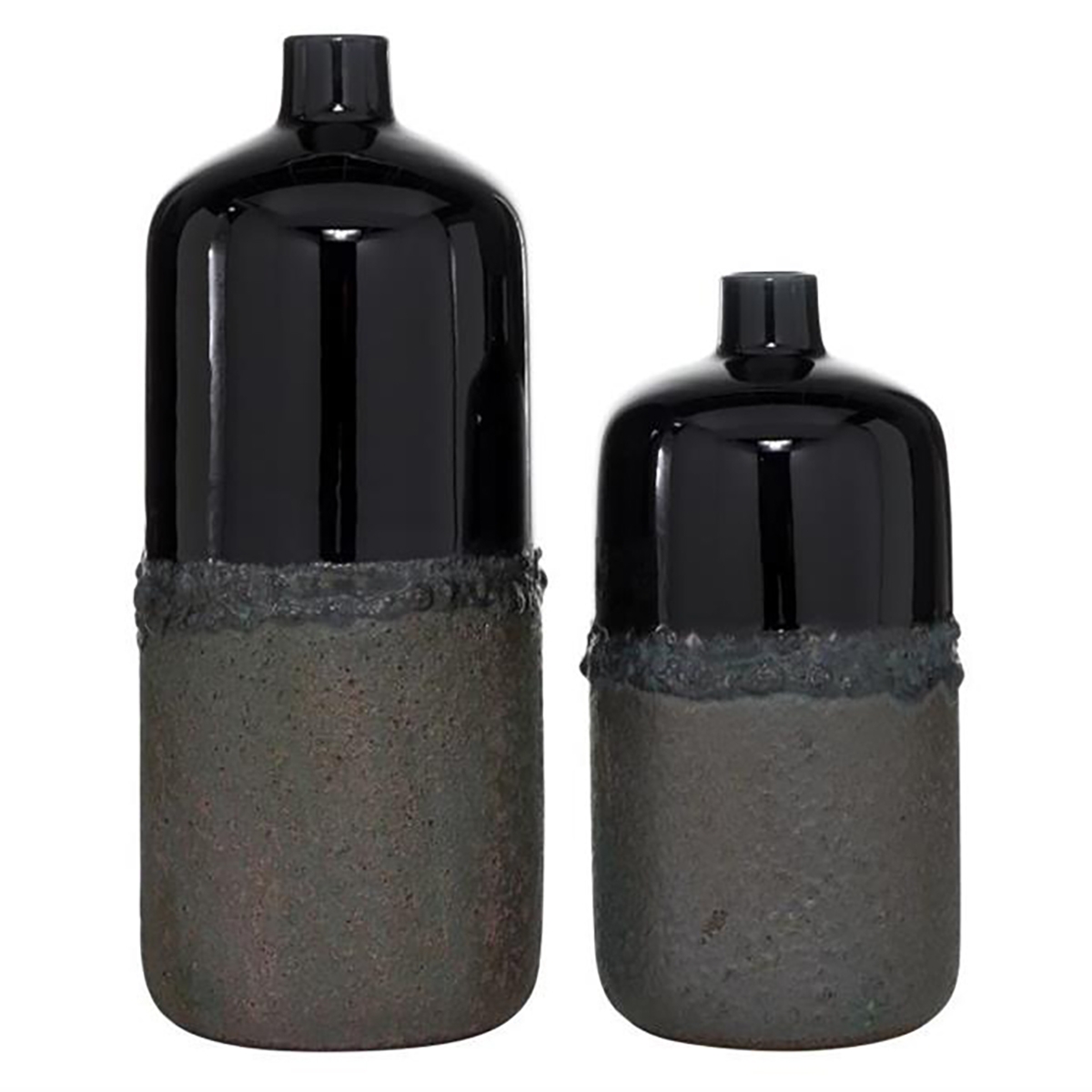 Picture of S/2 GRAY REACTIVE GLS VASES