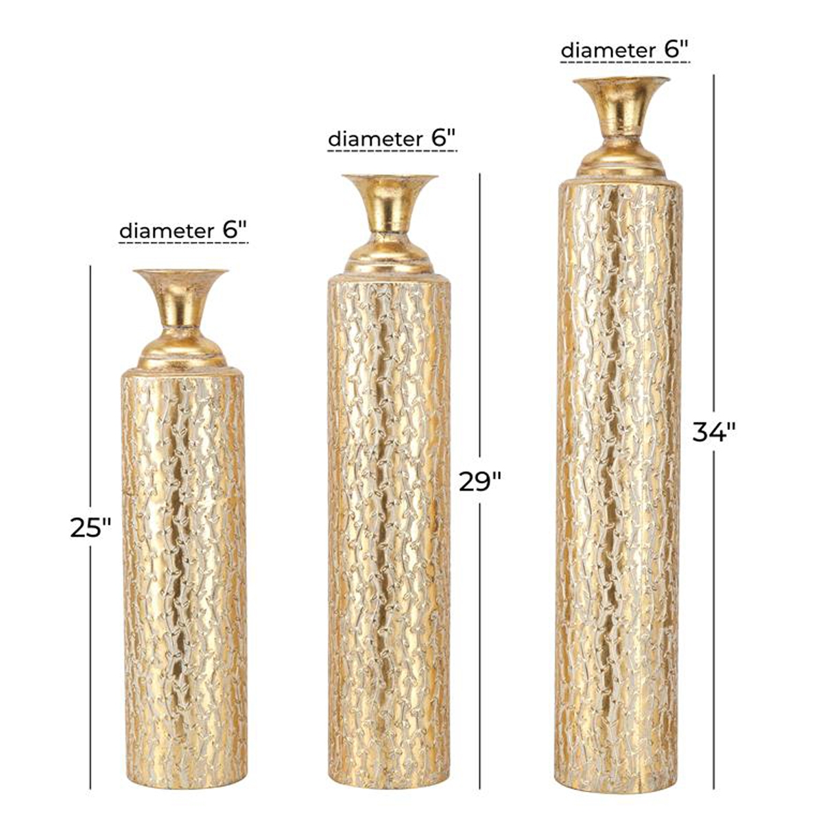 Picture of S/3 GLD MTL VASES