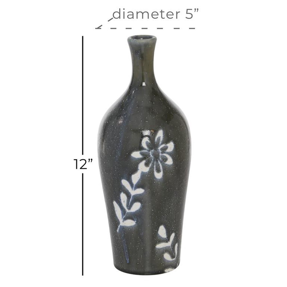 Picture of 12" FLORAL EMBOSSED VASE