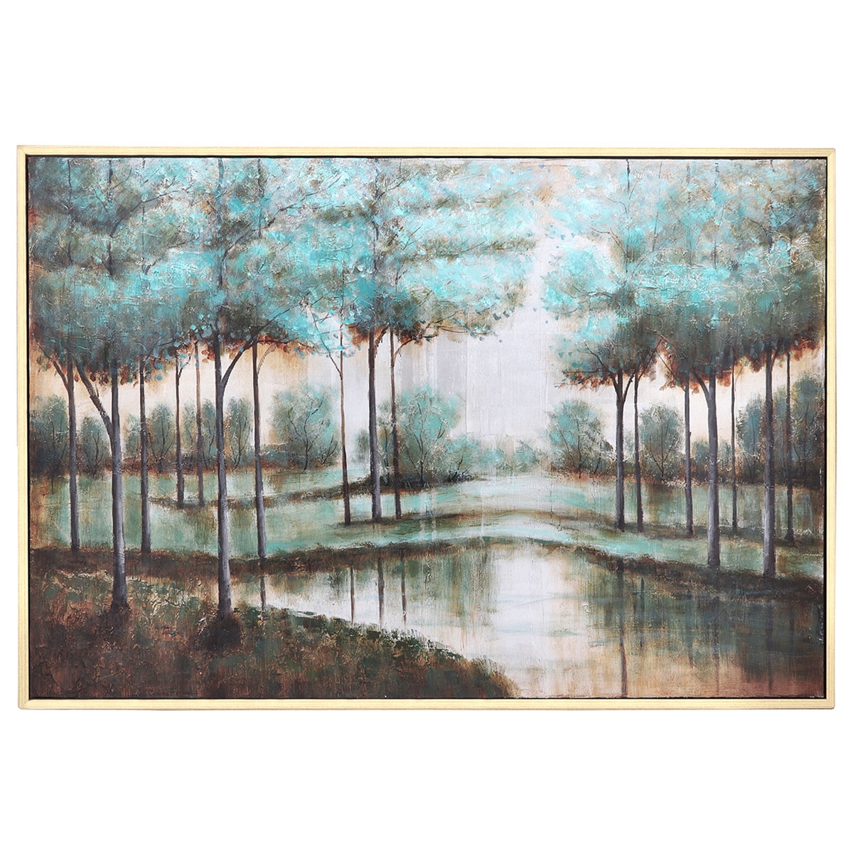 Picture of TEAL/GRY MULTI TREE CANVAS