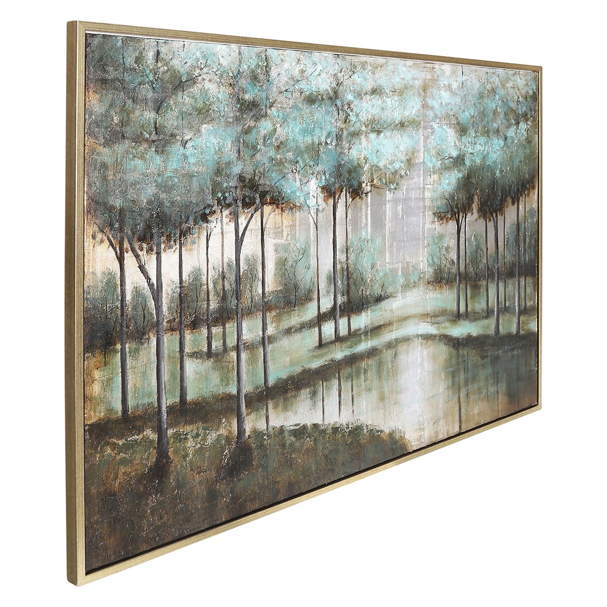 Picture of TEAL/GRY MULTI TREE CANVAS