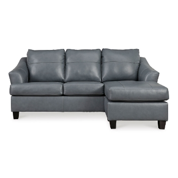 Picture of GENEVA BLUE LEATHR SOFA CHAISE