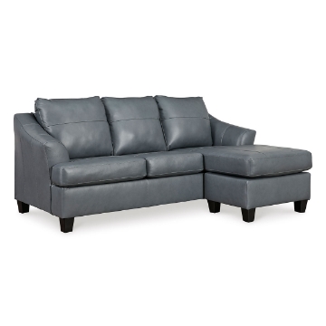 Picture of GENEVA BLUE LEATHR SOFA CHAISE