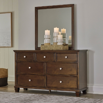 Picture of DANA BROWN DRESSER W/MIRROR