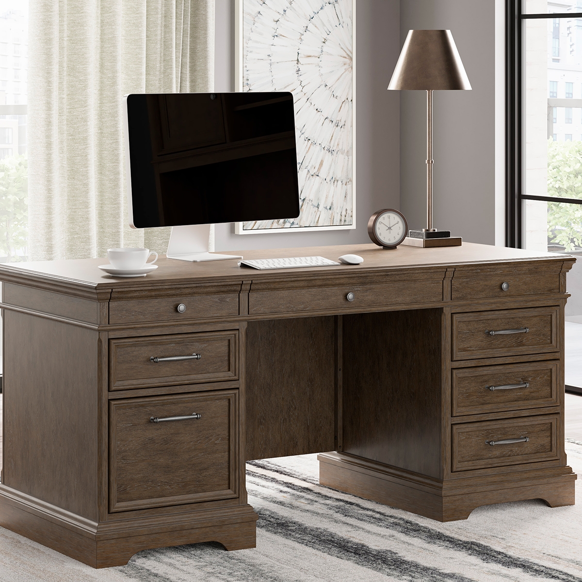 Picture of KALEN GRY 3PC PEDESTAL DESK