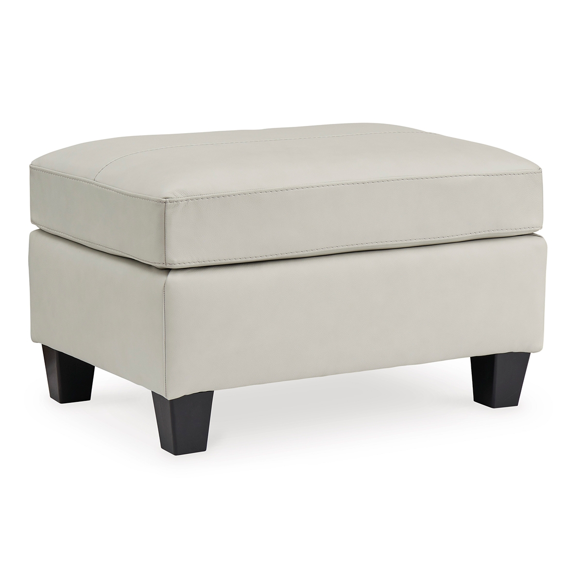 Picture of GENEVA WHT LEATHER OTTOMAN