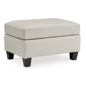 Picture of GENEVA WHT LEATHER OTTOMAN
