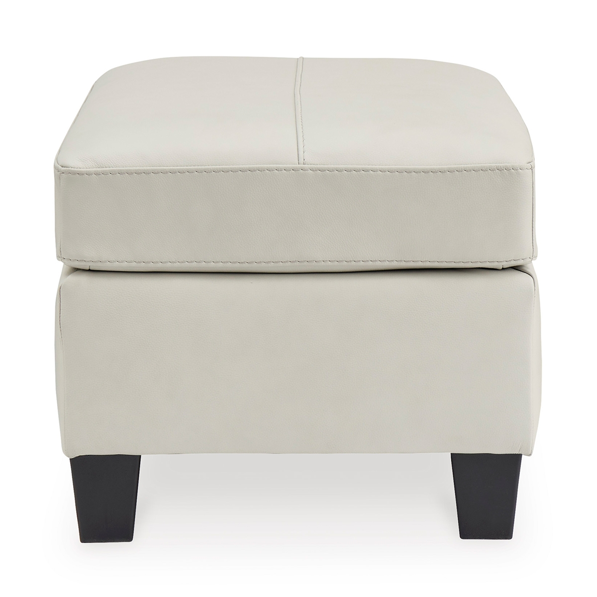 Picture of GENEVA WHT LEATHER OTTOMAN