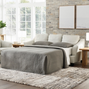 Picture of GENEVA WHITE LEATHER QUEEN SLEEPER