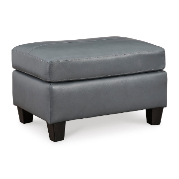 Picture of GENEVA BLUE LEATHR OTTOMAN