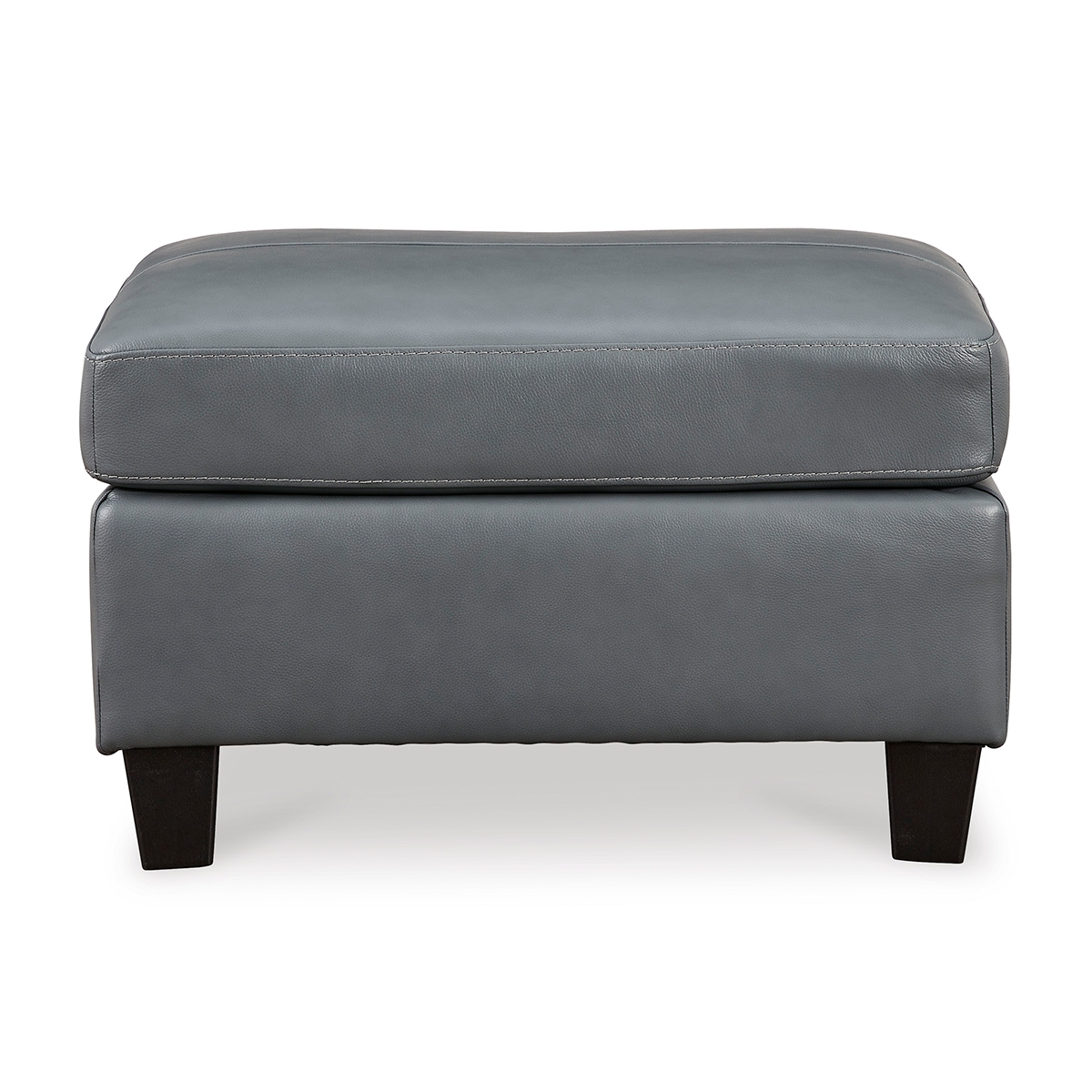 Picture of GENEVA BLUE LEATHR OTTOMAN