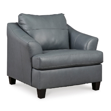 Picture of GENEVA BLUE LEATHER CHAIR