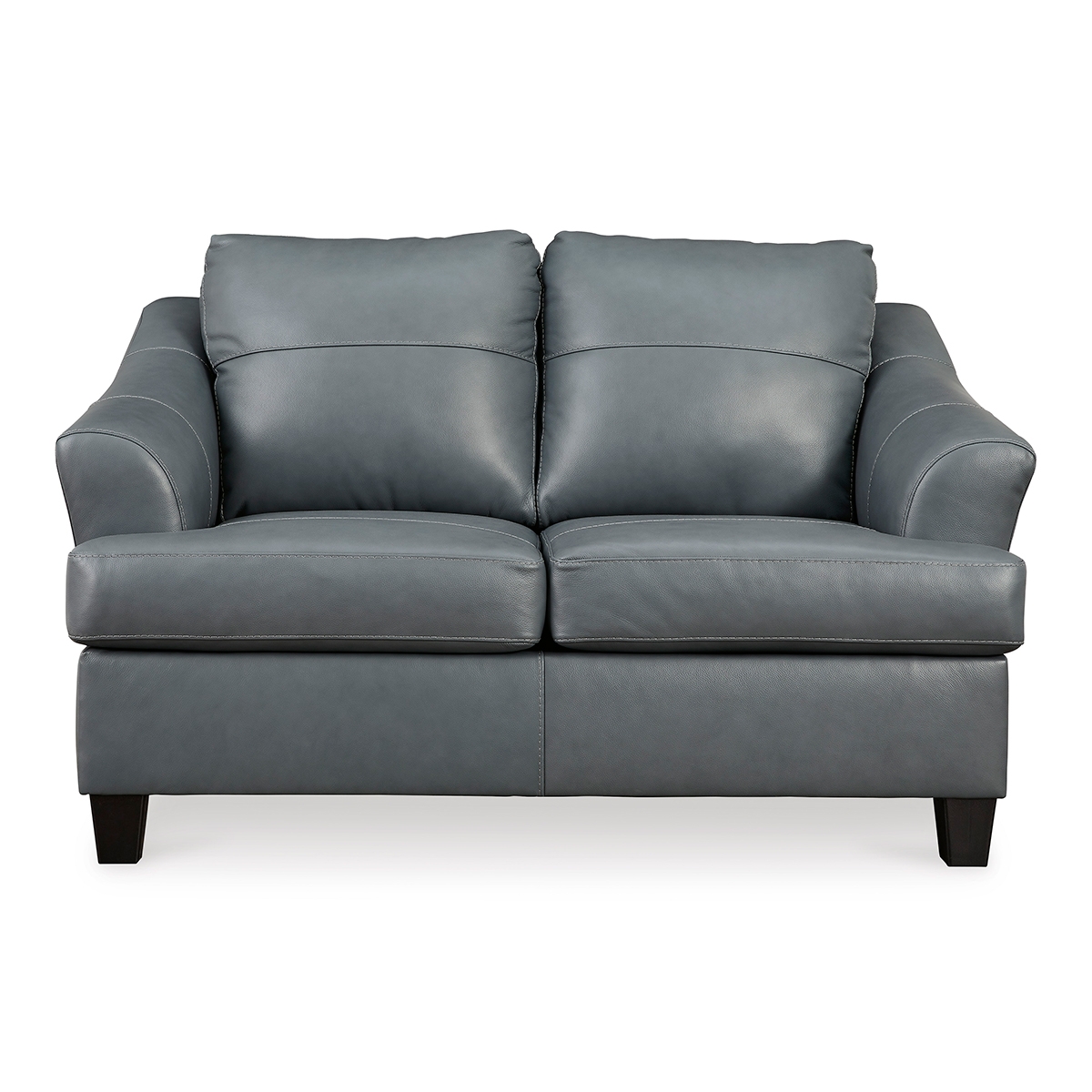 Picture of GENEVA BLUE LEATHER LOVESEAT