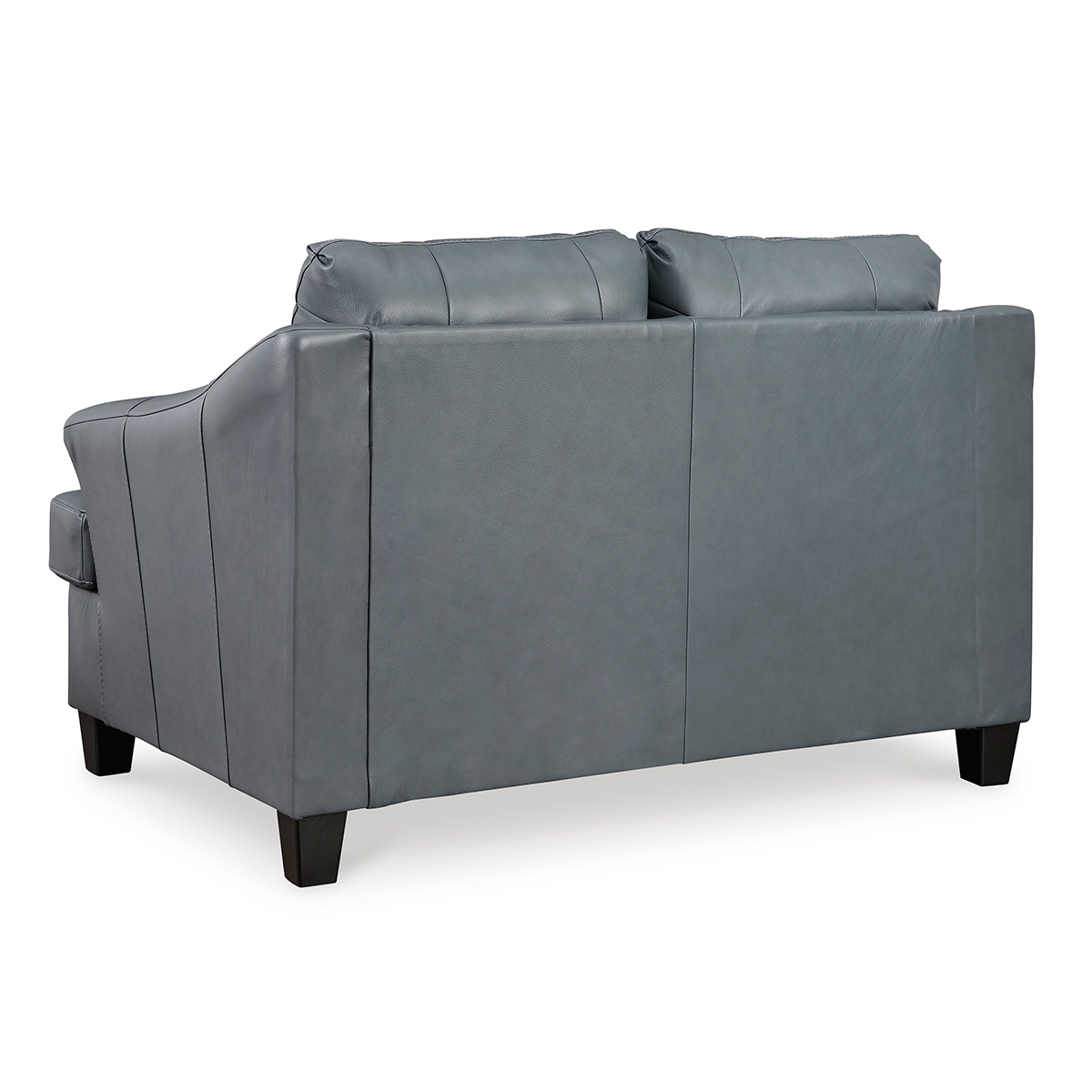 Picture of GENEVA BLUE LEATHER LOVESEAT