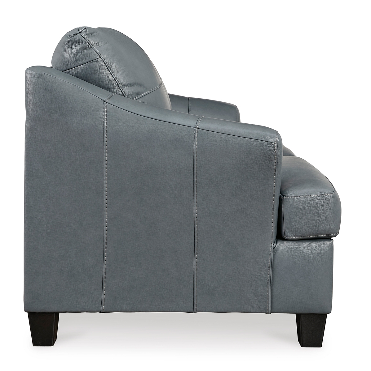 Picture of GENEVA BLUE LEATHER LOVESEAT