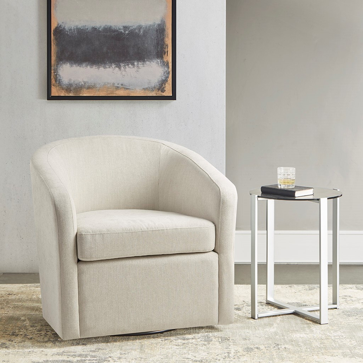 Picture of HEARD SWIVEL CHAIR IN IVORY