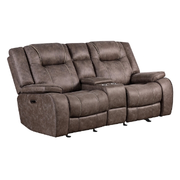 Picture of SHELTON MANUAL BROWN LOVESEAT
