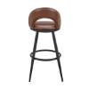 Picture of CHARLOTTE BLACK AND COFFEE 30" BARSTOOL