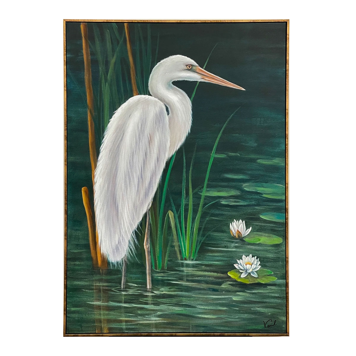 Picture of WHITE CRANE IN MARSH ART