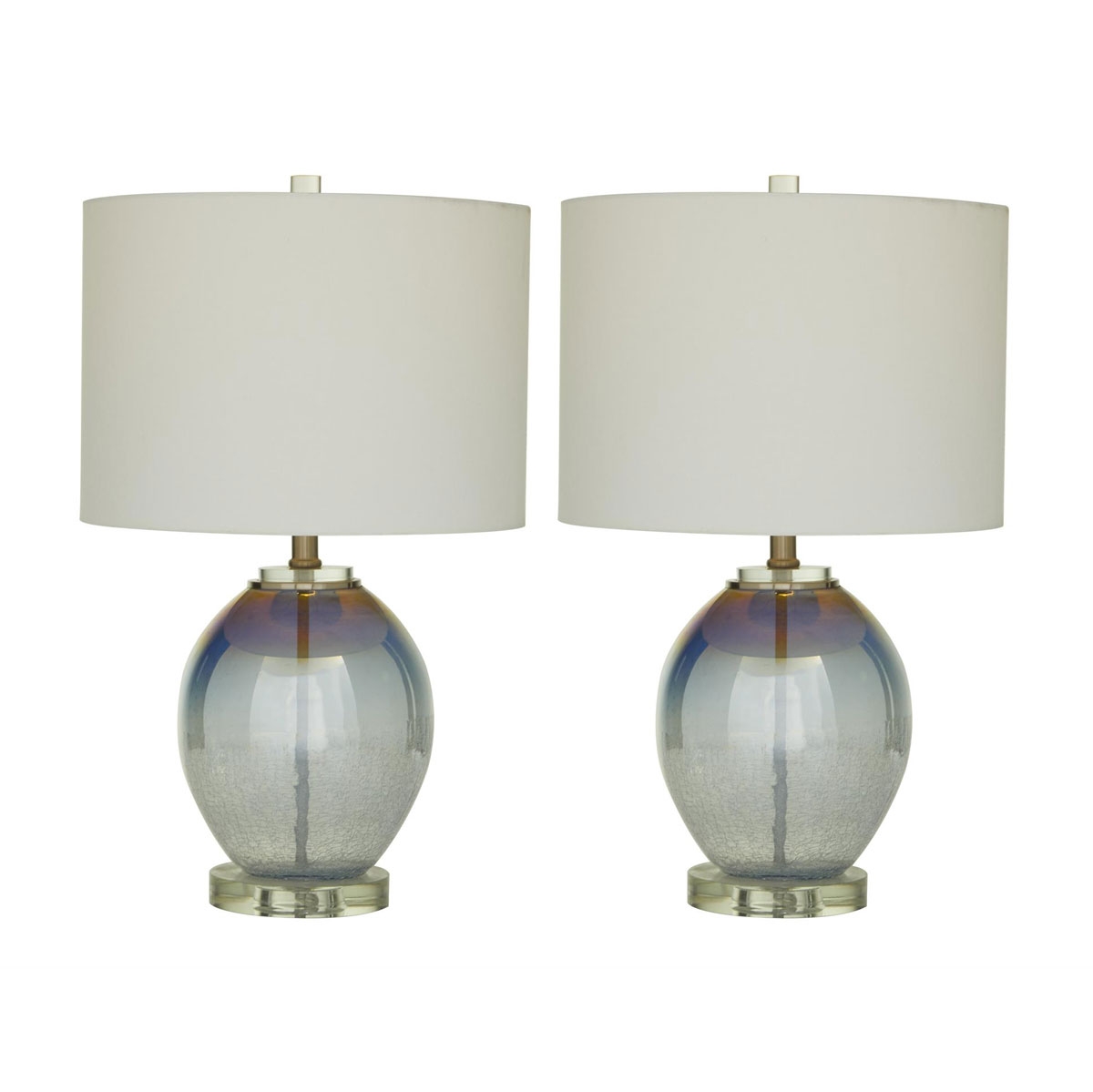 Picture of SET OF 2 BLUE GLASS TABLE LAMPS