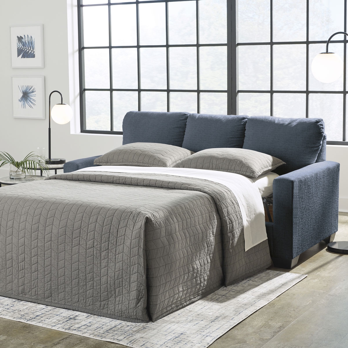 Picture of RANIER NAVY FULL SLEEPER SOFA