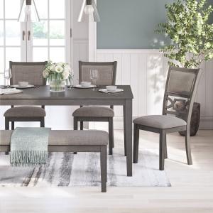 Picture of LUDWIG GRAY 6 PC RECTANGLAR DIN W/BENCH