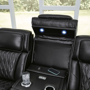 Picture of OPTIMUS BLACK SOFA W/POWER HEADREST