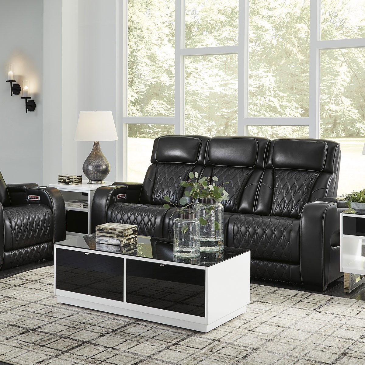 Picture of OPTIMUS BLACK SOFA W/POWER HEADREST