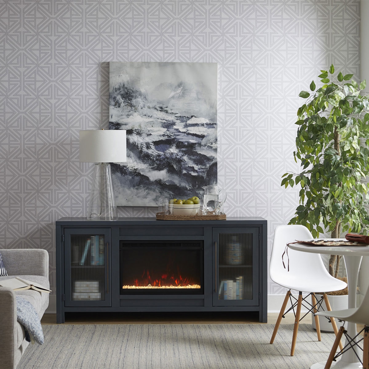 Picture of TATUM BLUE 66" FIREPLACE CONSOLE