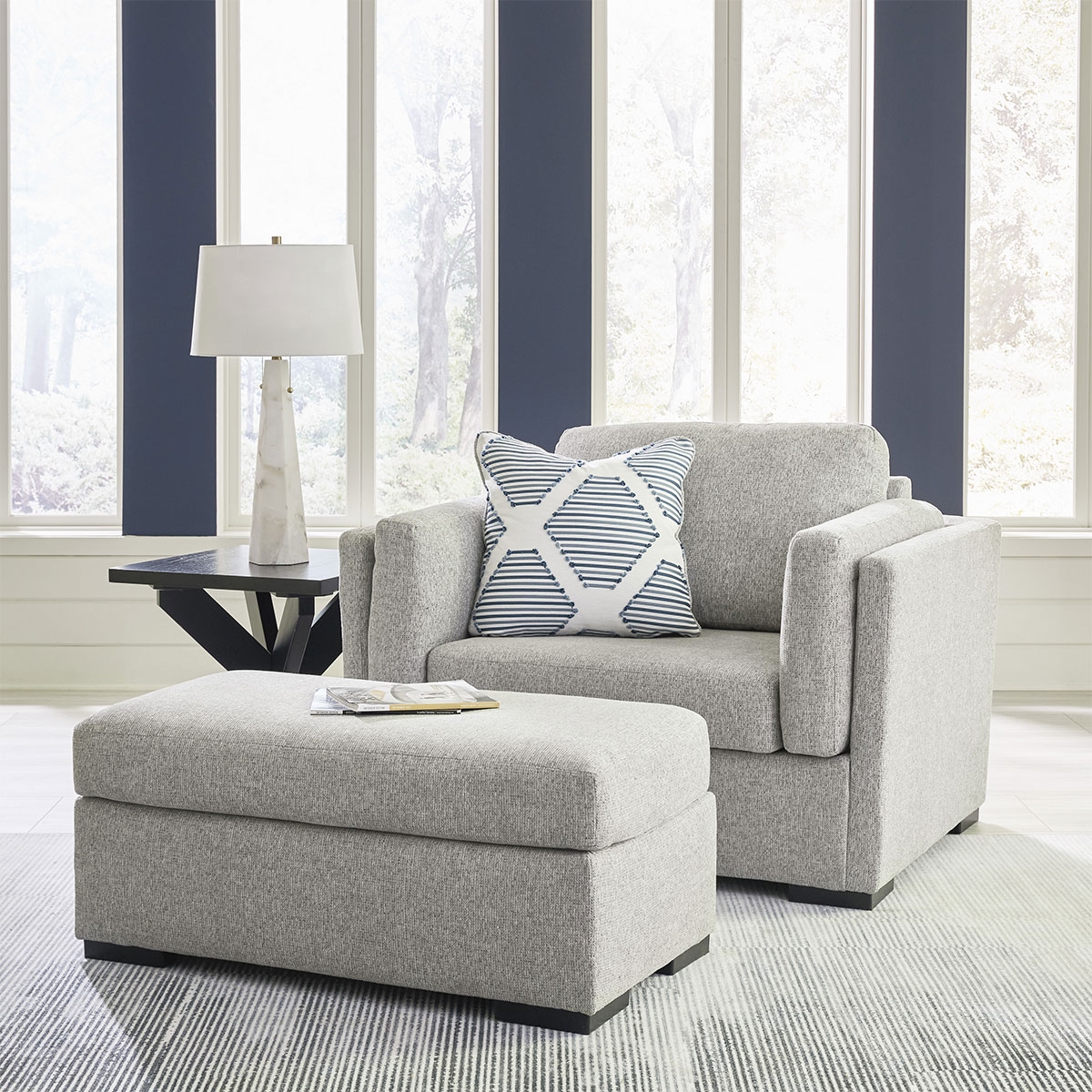 Picture of EVANSLEY PEWTER OTTOMAN